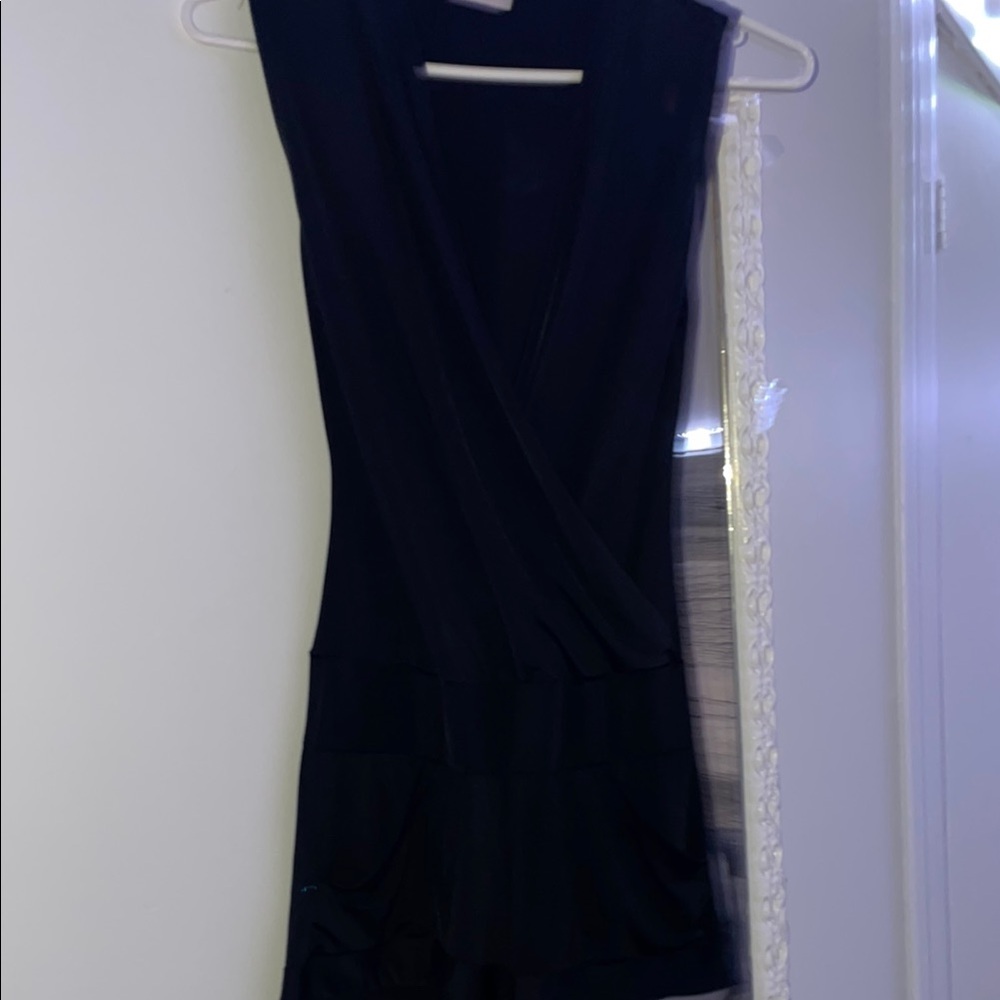 Black Sleeveless Romper with short